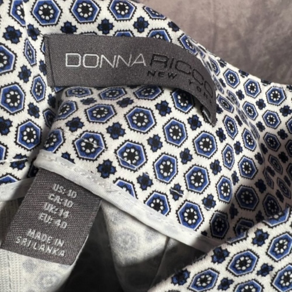 Womens White And Blue Donna Rico Skirt Size 10 - Picture 5 of 6
